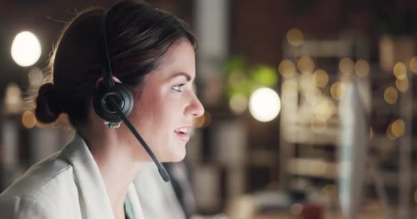 Crm Comunicação Consultoria Mulher Call Center Ajudando Falando Falando Suporte — Vídeo de Stock