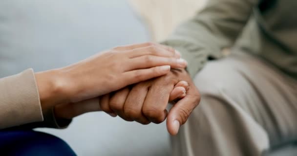 Mãos Cuidado Apoio Conforto Para Câncer Por Pessoas Com Comunicação — Vídeo de Stock