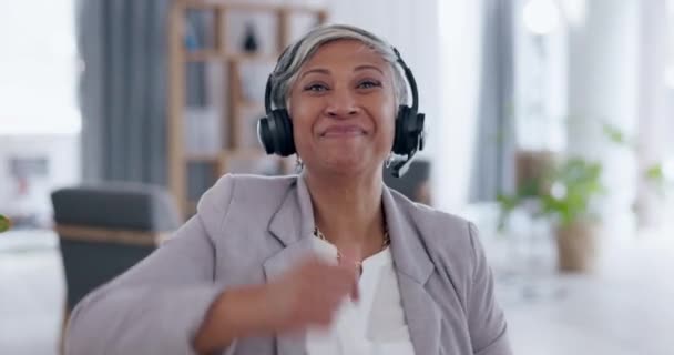 Obchodní Žena Videohovory Sluchátka Poradenství Pro Virtuální Setkání Pozdrav Nebo — Stock video