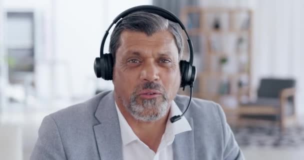 Adamı Video Görüşmesi Kulaklıklar Sanal Toplantıda Danışmanlık Müşteri Hizmetleri Veya — Stok video