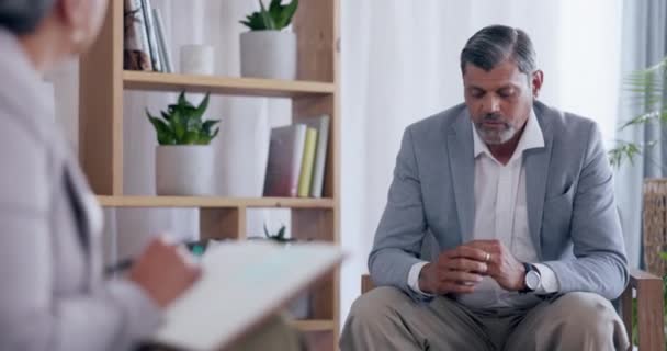 Podnikatel Terapie Setkání Pro Poradenství Problémy Nebo Duševní Zdraví Problémy — Stock video