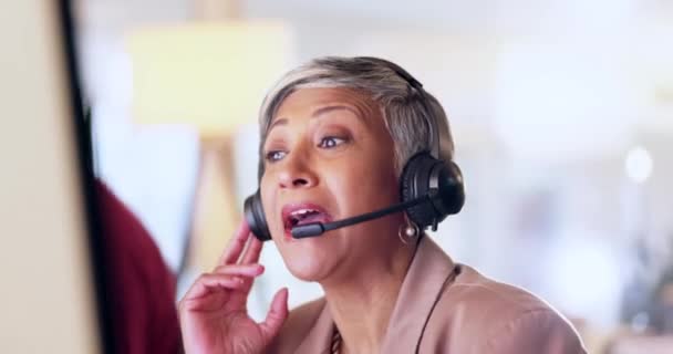 Call Center Consulting Senior People Office Crm Customer Service Contact — Stock Video