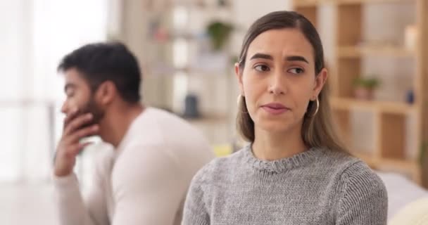 Couple Lutte Conflit Femme Triste Avec Problème Relationnel Crise Engagement — Video