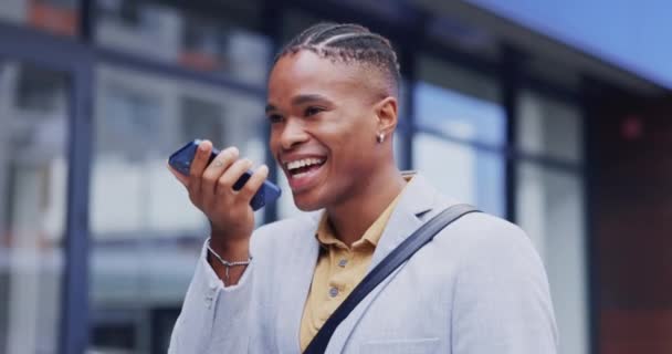 Altoparlante Telefonata Comunicazione Felice Uomo Nero Rete Chat Discussione Consulenza — Video Stock