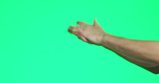 Руки Оплески Підтримка Святкуванням Досягненнями Успіхом Перемогою Зеленому Тлі Людина — стокове відео