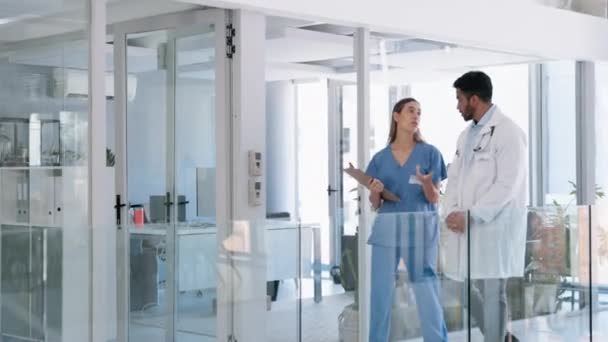 Trabajo Equipo Consultoría Enfermería Con Médico Hospital Para Atención Médica — Vídeos de Stock