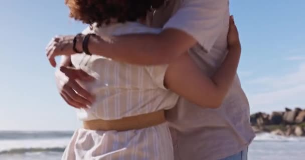 Câlin Plage Couple Rendez Vous Mer Océan Ensemble Vacances Vacances — Video