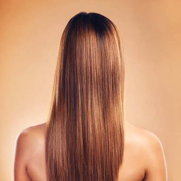 Žena Vlasy Krása Účesem Pohled Zezadu Péče Vlasy Keratin Léčba — Stock fotografie