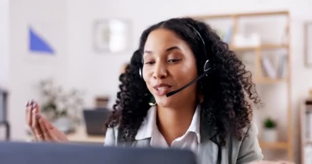 Call Center Atendimento Cliente Mulher Comunicação Conversa Explicando Informações Help — Vídeo de Stock