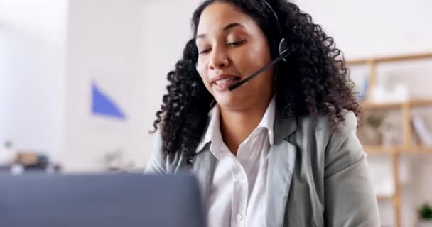 Call Center Zdalnej Pracy Lub Konsultantka Pisząca Informacje Dziale Obsługi — Wideo stockowe