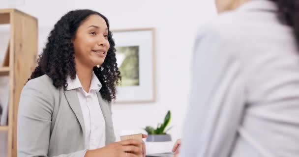 Entreprises Femmes Employés Qui Planifient Parlent Réfléchissent Nouveau Projet Croissance — Video