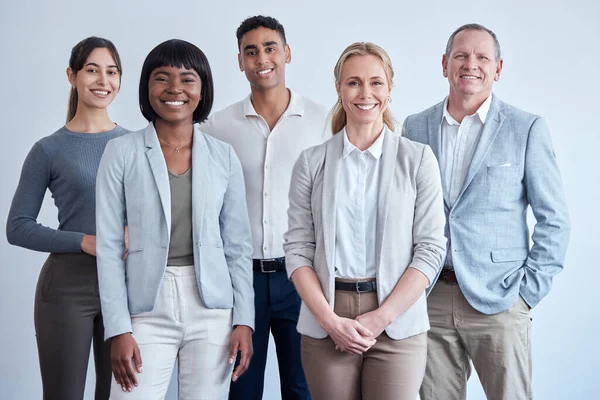 Happy Company Diversity Portrait Business People Legal Office Work Smile — Stock Photo, Image