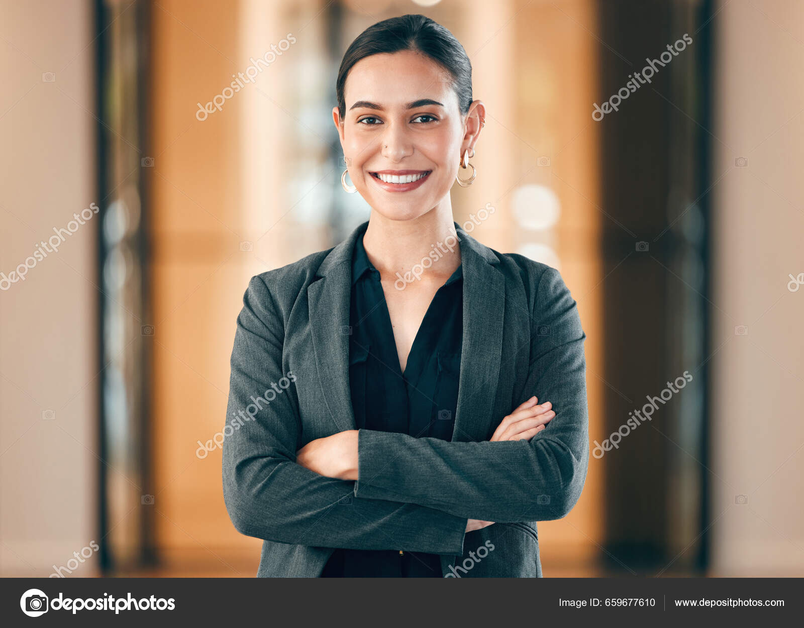 Professional Woman Arms Crossed Stock Photo - Image of