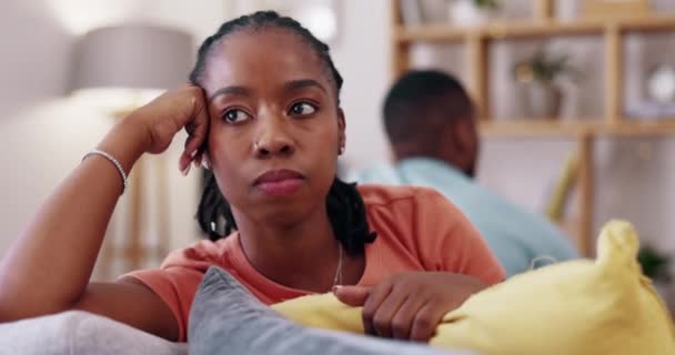 Triste Femme Lutte Anxiété Couple Avec Problème Drame Dépression Conflit — Video