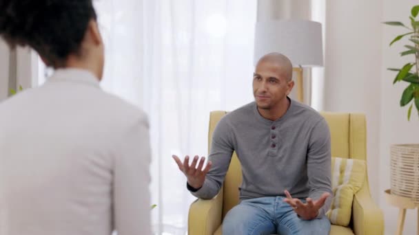 Muž Poradce Psycholog Pro Terapii Pomoc Nebo Psychoterapii Klinice Muž — Stock video
