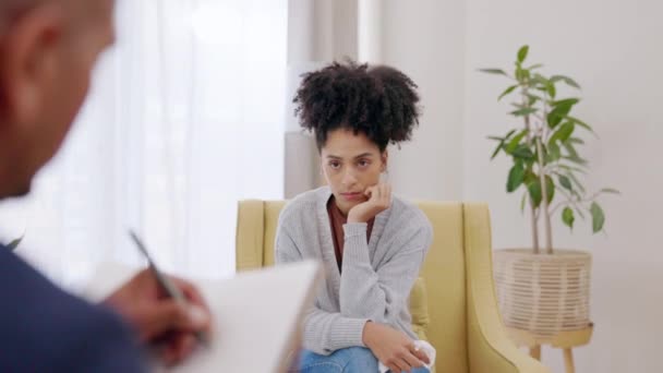 Ağlama Kadın Psikolog Terapisi Akıl Sağlığı Yaşam Krizi Için Danışmanlık — Stok video