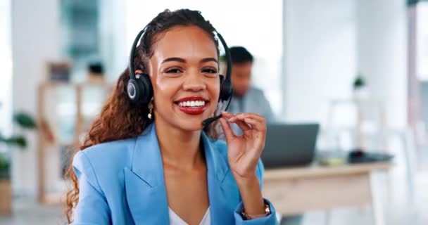 Business Woman Call Center Laughing Headphones Funny Joke Meme Conversation — Stock Video