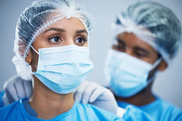 Uniforme Preparação Equipe Médica Preparando Hospital Para Medicina Inovação Operação — Fotografia de Stock