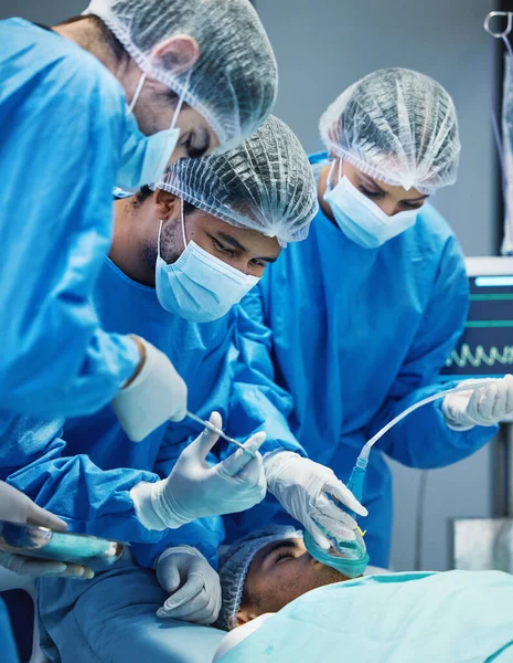 Group Doctors Surgery Medicine Surgical Procedure Start Ppe Team Theatre — Stock Photo, Image