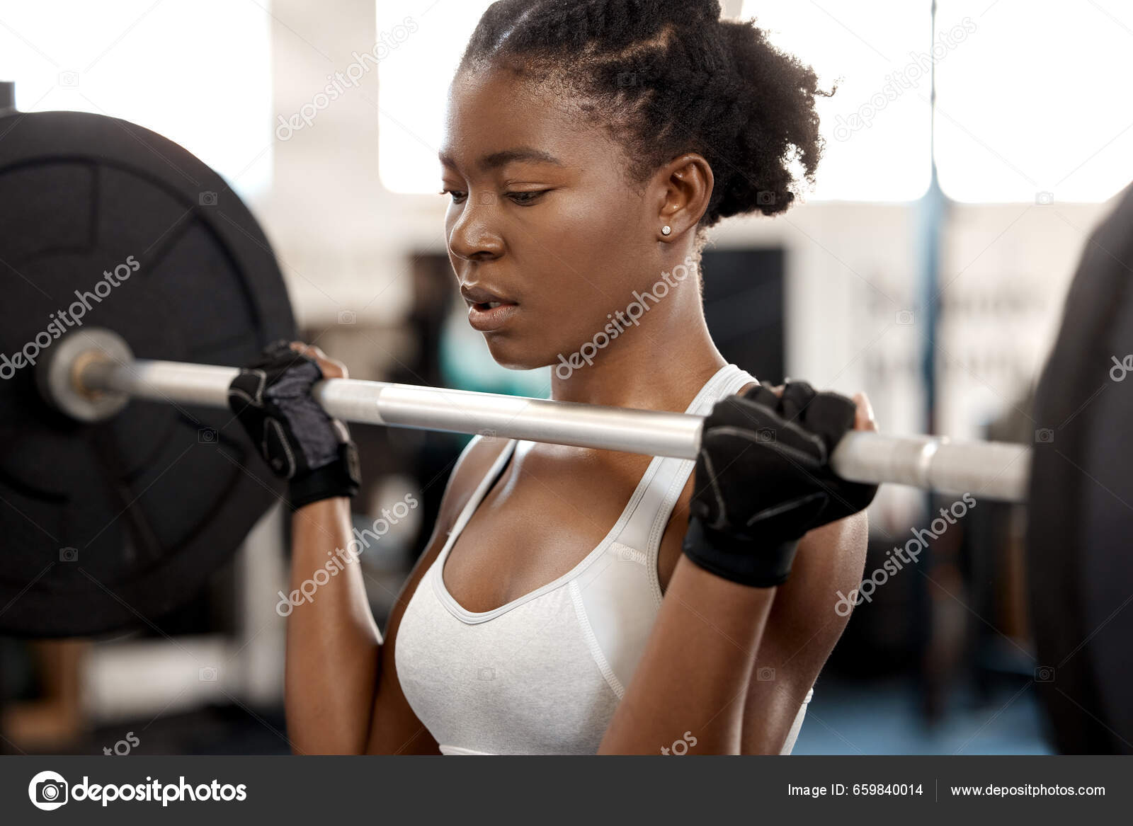 Woman Trains Pecs in the Gym Stock Image - Image of girl, energy