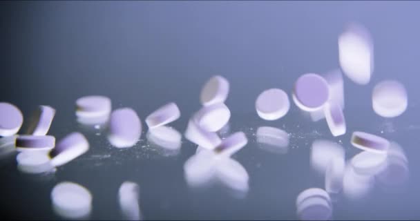 Medicin Droger Och Närbild Fallande Piller För Läkning Recept Och — Stockvideo