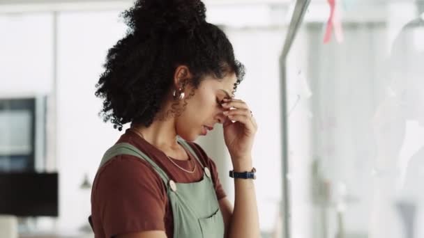 Kadın Hayatında Baş Ağrısı Stres Beyin Fırtınası Planlama Strateji Projenin — Stok video