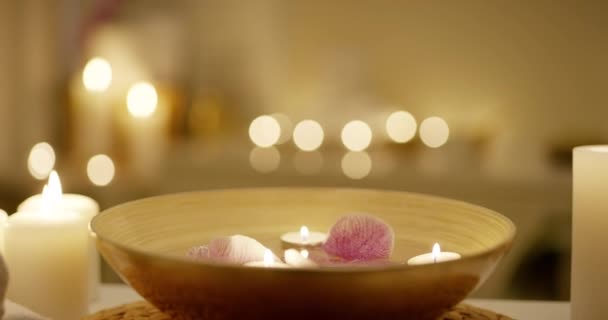 Relax Lusso Candele Una Spa Massaggi Benessere Pace Meditazione Zen — Video Stock