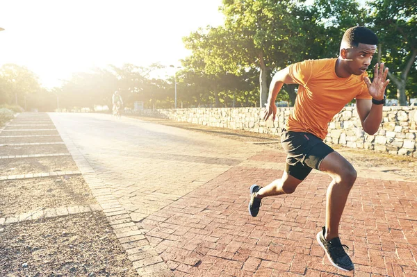 Τρέξιμο Είναι Καλύτερος Τρόπος Γνωρίσεις Τον Κόσμο Ένας Νεαρός Για — Φωτογραφία Αρχείου