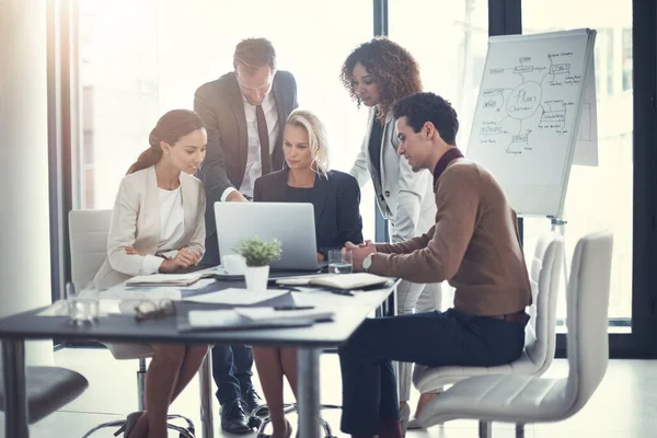 Theyre More Productive Working Together Group Corporate Businesspeople Meeting Boardroom — Stock Photo, Image