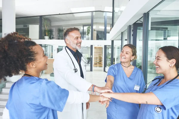 Smile Only Contagion Well Spreading Today Diverse Group Healthcare Professionals — Stock Photo, Image