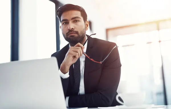 Dont Let Fear Stand Your Way Handsome Businessman Sitting His — Stock Photo, Image