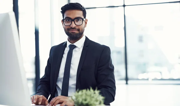 Strive Become Absolute Expert Your Field Young Businessman Working His — Stock Photo, Image