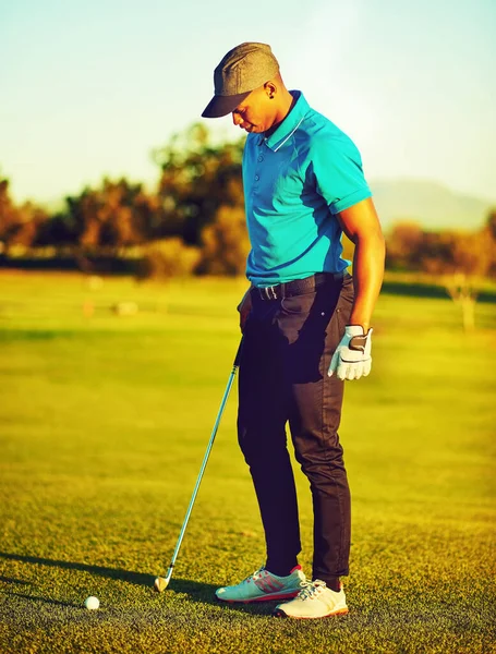 Está Hora Mostrar Chefe Quem Manda Jovem Que Joga Golfe — Fotografia de Stock