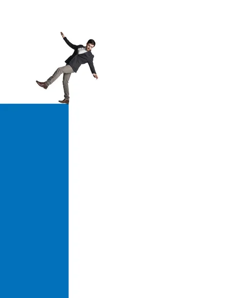 Theres Nothing Riskier Being Too Close Edge Businessman Fall Edge — Stock Photo, Image