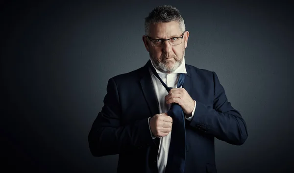 You Want Respect Wear Tie Studio Portrait Handsome Mature Businessman — Stock Photo, Image