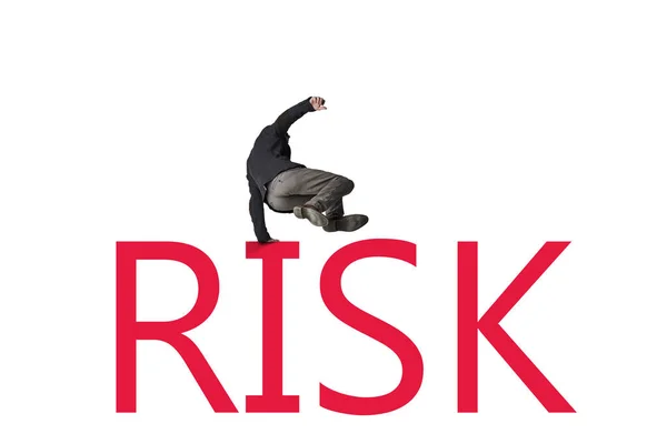Größer Das Risiko Desto Größer Der Vertrauensvorschuss Ein Geschäftsmann Springt — Stockfoto