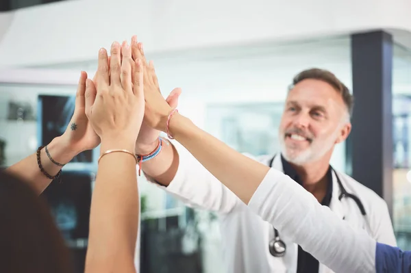 Standing Strong United Medical Team Team Doctors Joining Hands Together — Stock Photo, Image