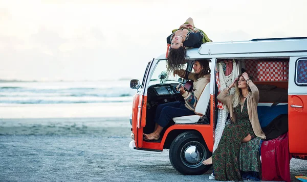 Leben Ist Eine Reise Viel Spaß Beim Fahren Eine Gruppe — Stockfoto