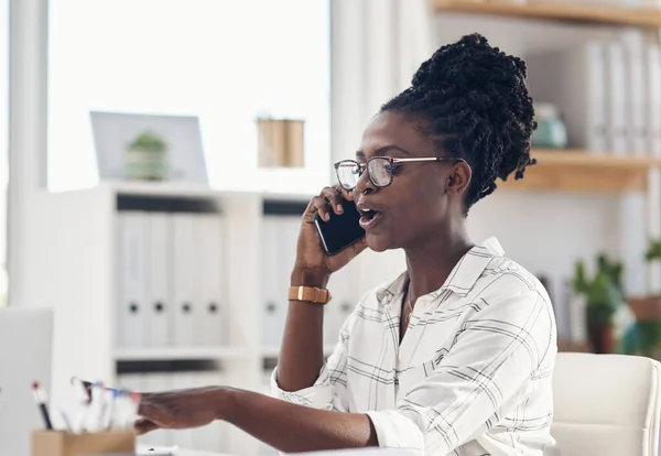 Hablar Llamar Por Teléfono Mujer Negocios Con Comunicación Planificación Asesoramiento — Foto de Stock