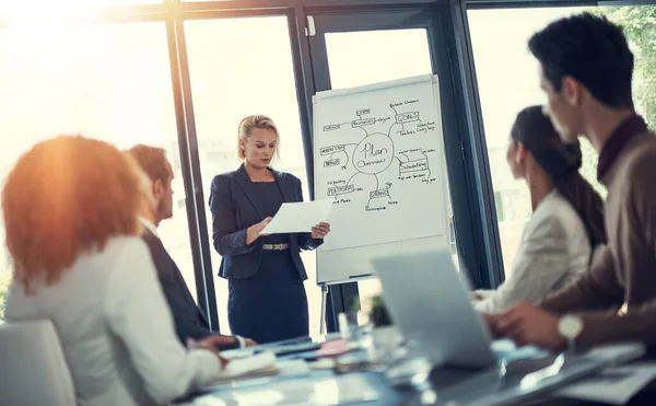 Teamarbeit Ist Für Den Erfolg Ihrer Strategien Unerlässlich Eine Geschäftsfrau — Stockfoto