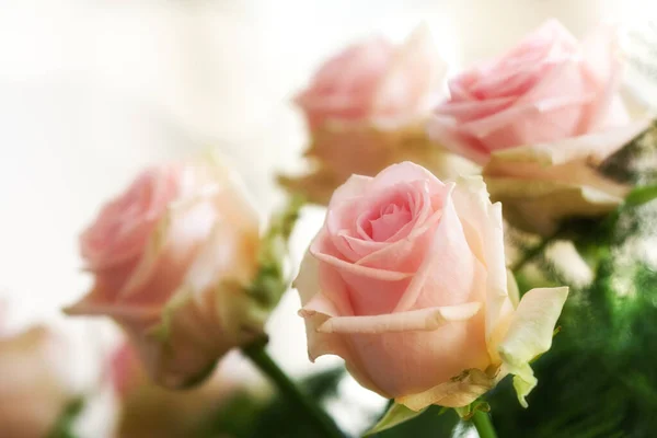 Růžové Růže Kytice Detailní Pro Přírodu Květinové Dárek Narozeniny Nebo — Stock fotografie