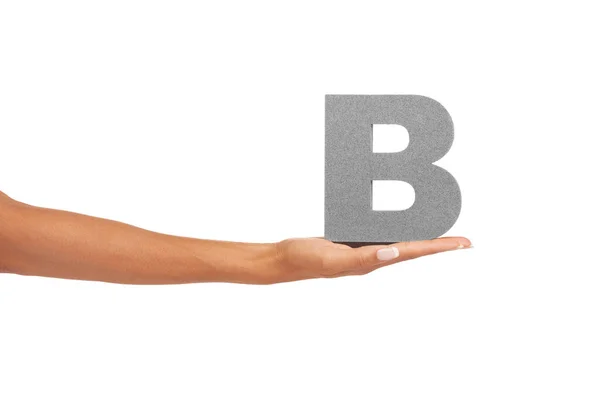 Alphabet Nagybetű Kéz Kézben Stúdió Tanulás Betűtípus Oktatás Elszigetelt Fehér — Stock Fotó
