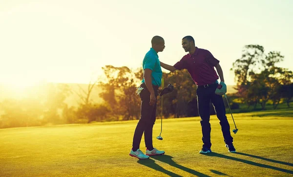 Digas Que Advertí Dos Amigos Jugando Una Ronda Golf Campo — Foto de Stock