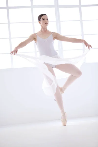 Tanec Balet Umění Ženou Studiu Pro Vyváženost Elegantnost Výkon Tvůrčí — Stock fotografie