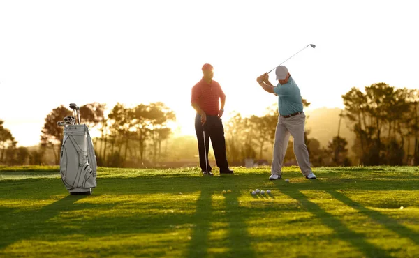 Manhã Golfe Homens Campo Treinamento Competição Jogo Profissional Fitness Verão — Fotografia de Stock