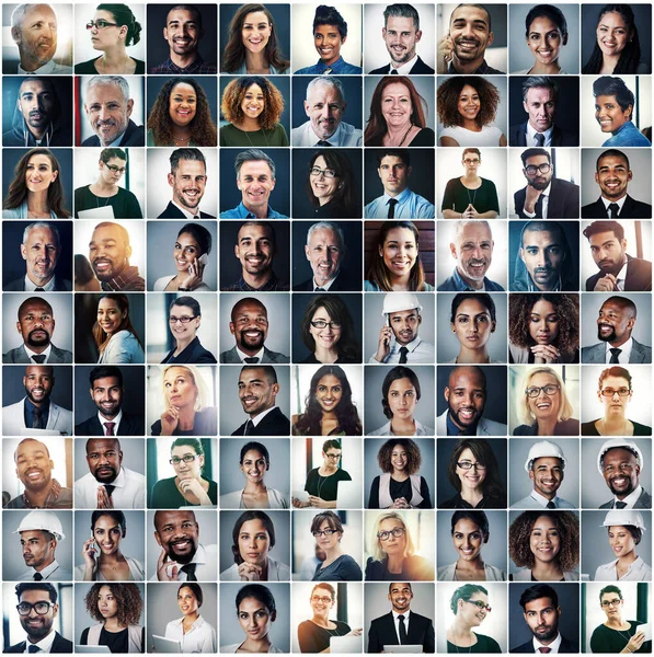 Preciso Diversidade Para Construir Negócio Sucesso Retrato Composto Grupo Empresários — Fotografia de Stock