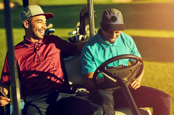 Maakt Jezelf Klaar Voor Een Mislukking Tegen Mij Twee Golfers — Stockfoto