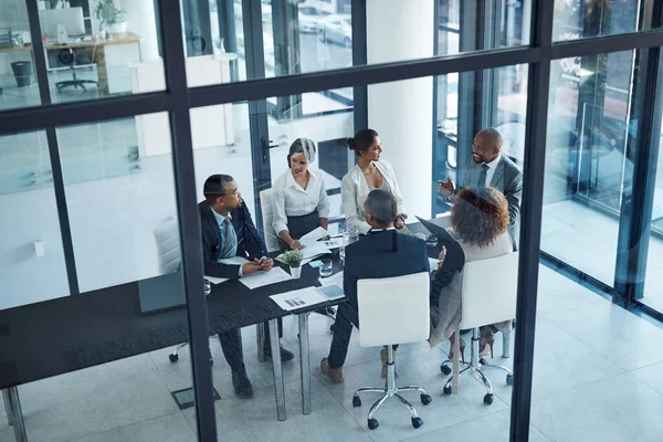 Key Players Making Key Decisions Team Professionals Having Meeting Boardroom — Stock Photo, Image