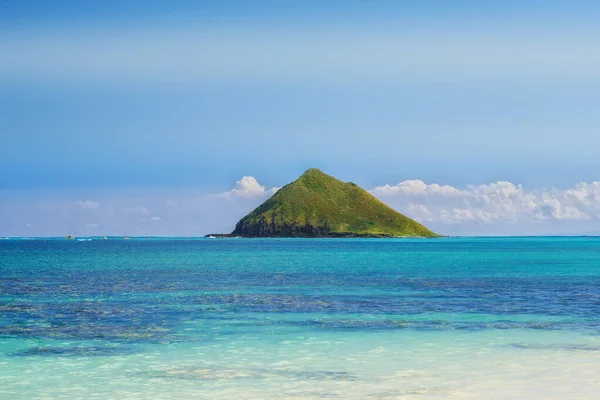 Tropical Isla Océano Con Cielo Sol Para Vacaciones Hawaii Naturaleza —  Fotos de Stock