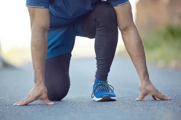 Man Start Met Hardlopen Fitness Outdoor Cardio Gezondheid Met Oefening — Stockfoto